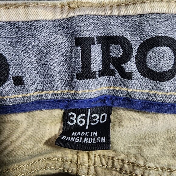Mens Beige Iron Co. Denim Jeans Straight Leg Cotton Spandex Stretch Size 36x30 - Picture 3 of 11